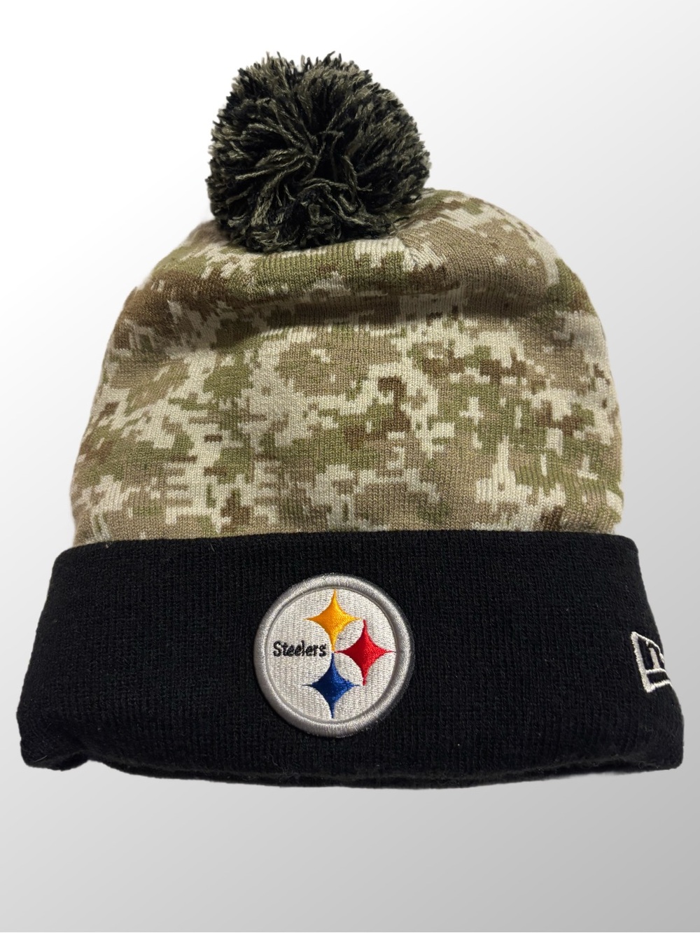 Pittsburgh Steelers Beanie Hat Cap Unisex Green Knit Salute To Service New Era